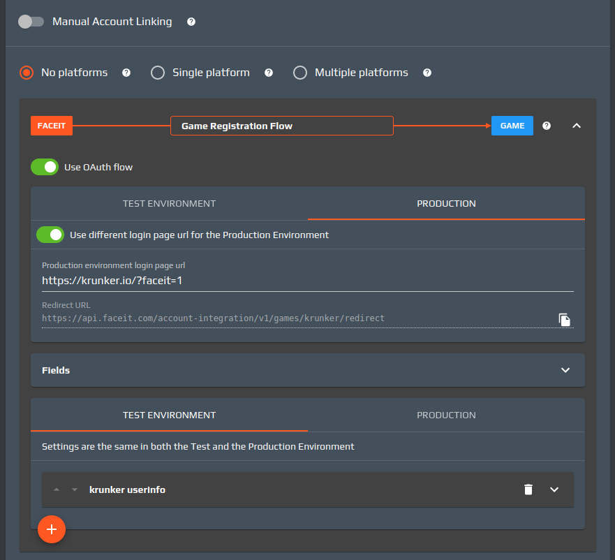 No Platforms - OAuth